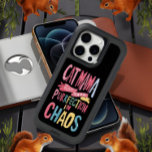 Harmonious Chaos: Cat Mama Finds Perfection iPhone 15 Pro Case<br><div class="desc">A visually appealing artwork depicting the words cat mama and perfection in chaos intertwined,  symbolizing the beautiful chaos and balance of being a cat parent.</div>