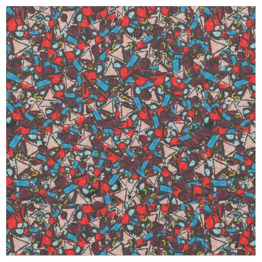Harmonious Chaos Vibrant Abstract Design Fabric