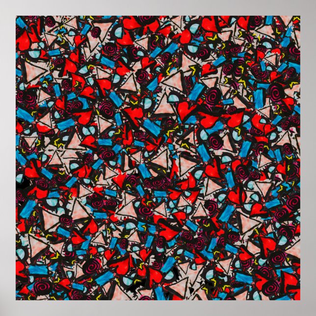 Harmonious Chaos Vibrant Abstract Design Poster (Front)