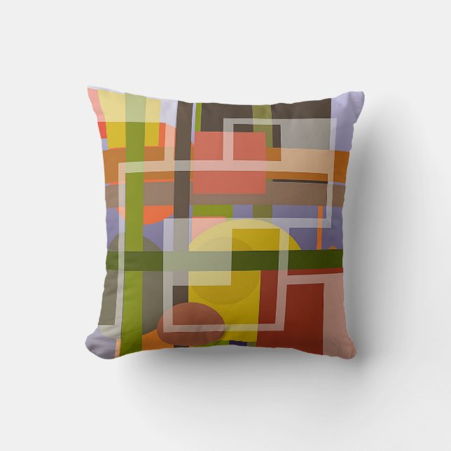 Harmonious Cushion with Modern Abstract Design (Front)