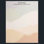Harmonious Earth Colors Personalized Letterhead<br><div class="desc">A beautiful design featuring waves of harmonious earth colors in shades of tan,  off-white,  light sage green,  and purple-gray creates fabulous letterhead with a masculine aesthetic.  The back is the same design as the front,  without the text.</div>