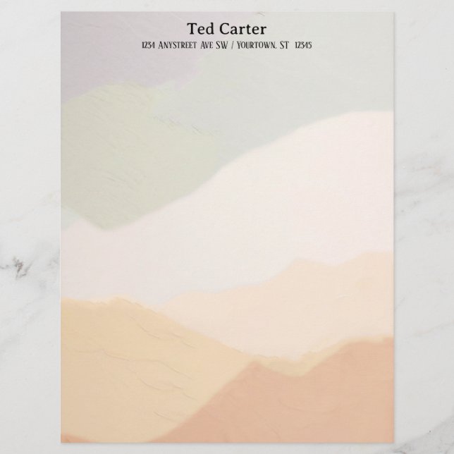 Harmonious Earth Colors Personalized Stationery (Front)