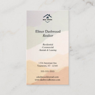 Harmonious Earth Tones Real Estate Adaptable Business Card
