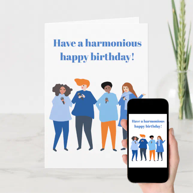 Harmonious Happy Birthday Lady Singers Card | Zazzle