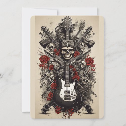 Harmonious Haunts Musical Skull Greeting Card