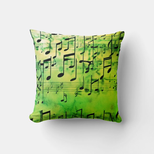 Harmonious Hues: Trending Music-Inspired Fashion Throw Pillow (Front)