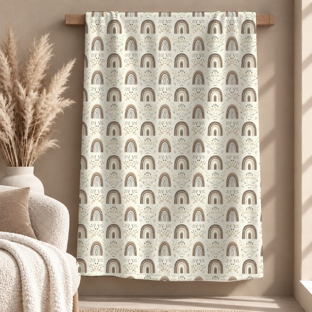 Harmonious Ivory Beige Boho Throw Blanket Design (Harmonious Ivory Beige Boho Throw Blanket Design)