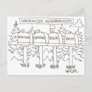 Harmonious neighborhood:: 'Baritone, Soprano, Postcard
