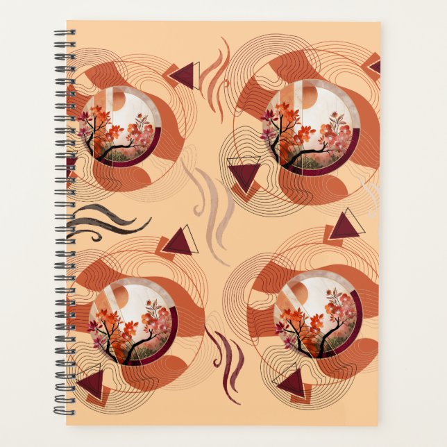 Harmonious Orange Blossom Circles Planner (Front)