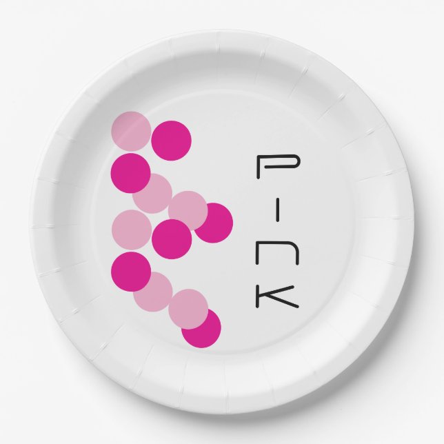 Harmonious Pink Fusion Paper Plates (Front)