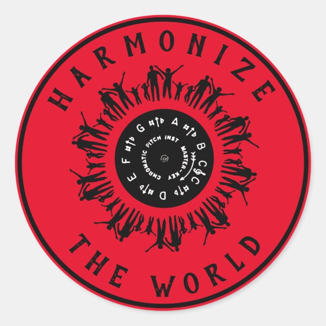 Harmonize the World Logo Classic Round Sticker (Front)