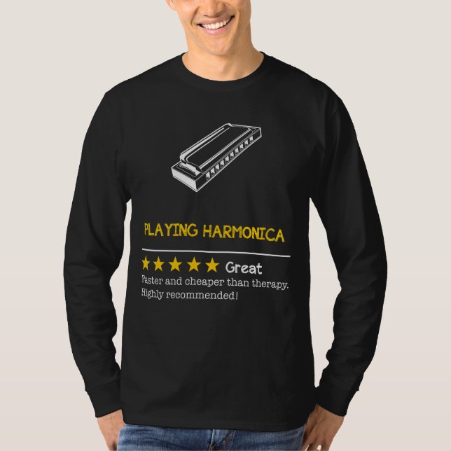 Harmonize with Humor: Harmonica - Cheaper, Faster, T-Shirt (Front)