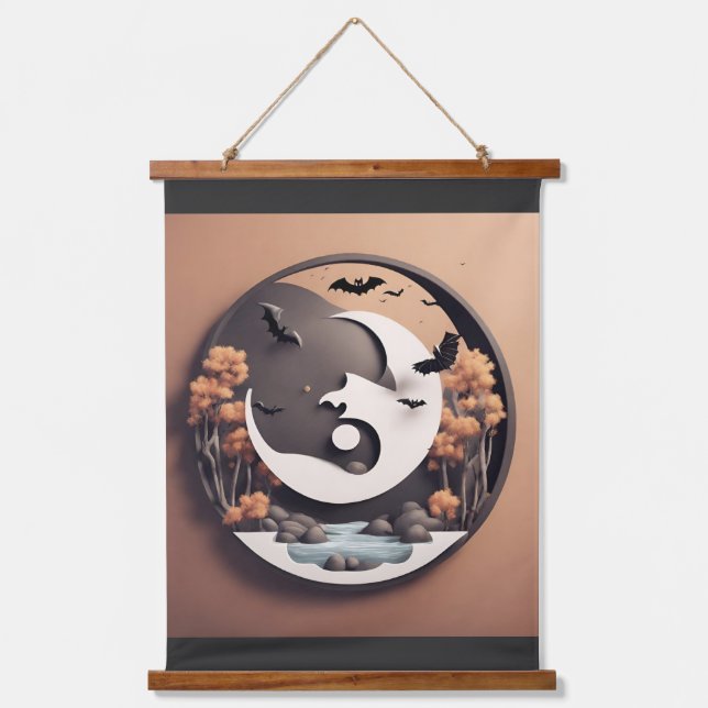 Harmonizing Halloween: Zen-Style Delights Hanging Tapestry (Front)