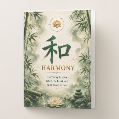Harmony (和) Chinese Character Pocket Folder
