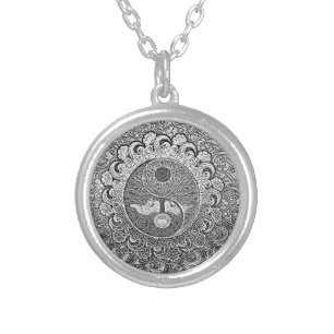 Harmony and Balance Silver Yin Yang Plated Necklace