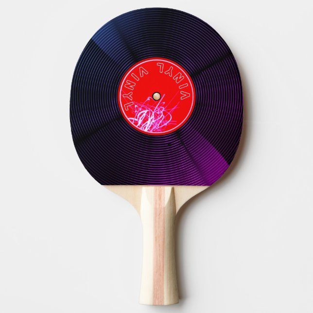 Harmony and Precision: Vinyl Record Ping Pong Paddle (Front)