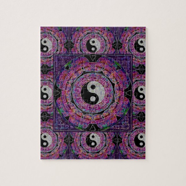 Harmony & Balance Purple Mandala Jigsaw Puzzle (Vertical)