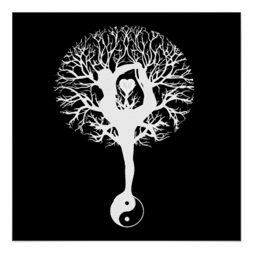 Harmony  Balance  Yin Yang Tree of Life Poster