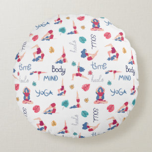 Harmony & Balance - Yoga Themed Round Pillow