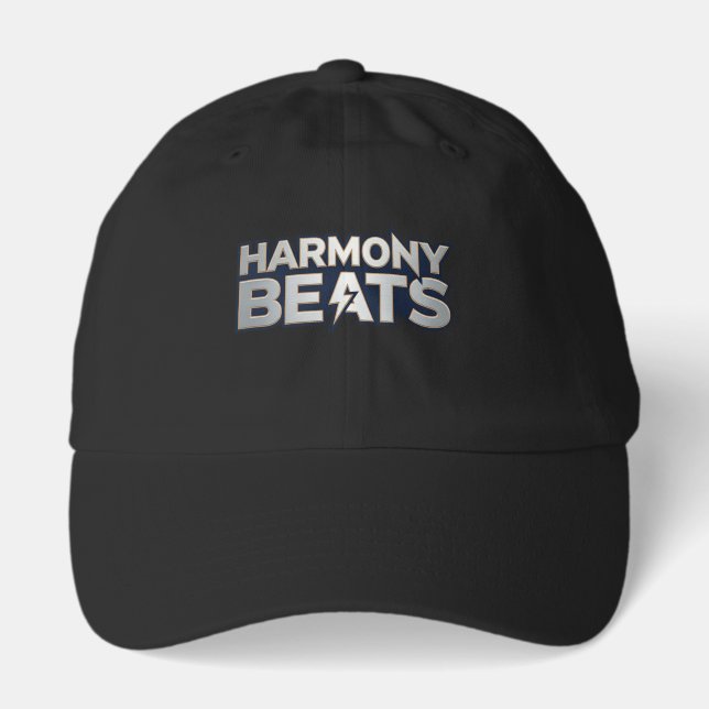 Harmony Beats – Music Vibes Text Art Hat (Front)