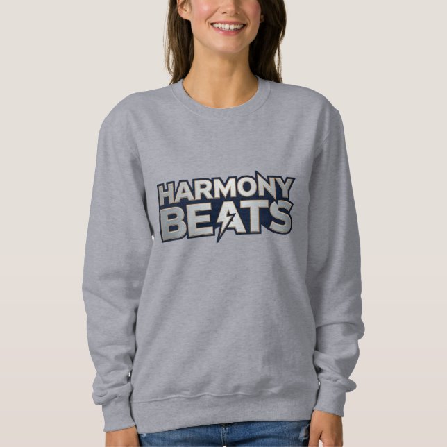 Harmony Beats – Music Vibes Text Art Sweatshirt (Front)
