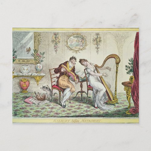 Harmony before Matrimony 1805 Postcard