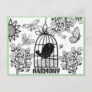 Harmony Coloring Postcard