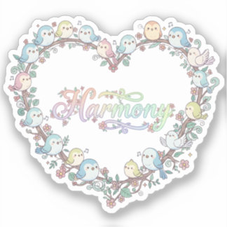 Harmony Cute Chibi Birds Sticker