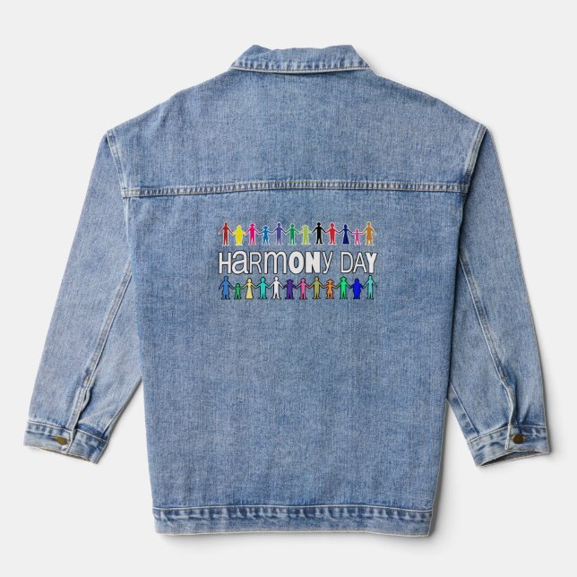 Harmony day, Australia  Denim Jacket (Back)