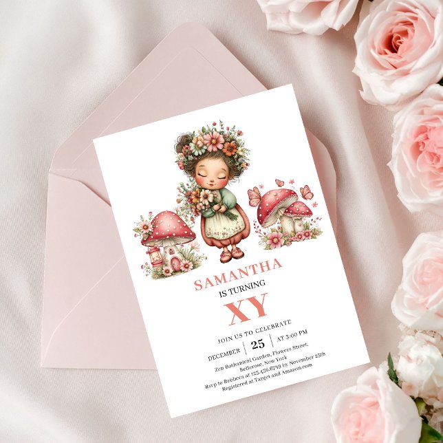 Harmony Fairy 3rd Birthday Pastel Floral Invitatio Invitation (Harmony Fairy 3rd Birthday Pastel Floral Invitation)