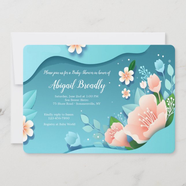 Harmony Floral Baby Shower Invitation (Front)