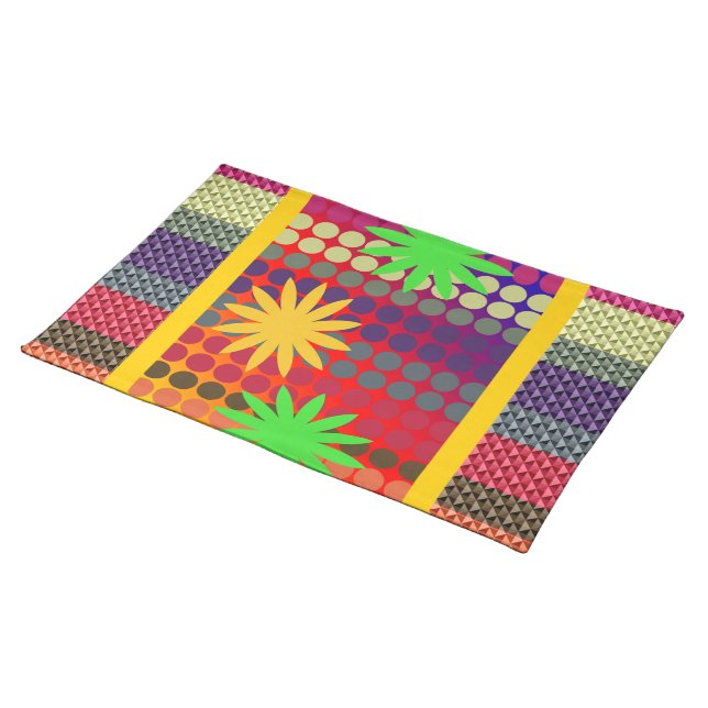Harmony Geometry — Multicolored Watercolor Placemat (On Table)