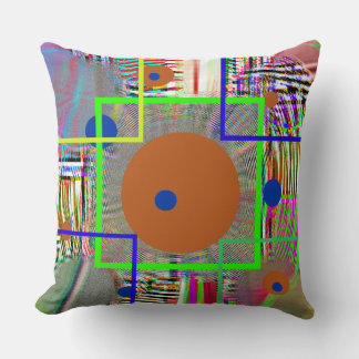 Harmony Geometry — Vibrant Folk-Art Watercolor Throw Pillow