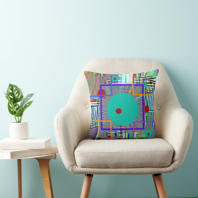 Harmony Geometry — Vibrant Folk-Art Watercolor Throw Pillow (Creator Uploaded)