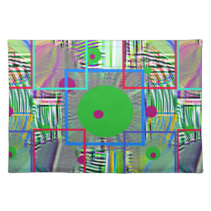 Harmony Geometry — Vibrant Watercolor Elegance Pla Cloth Placemat