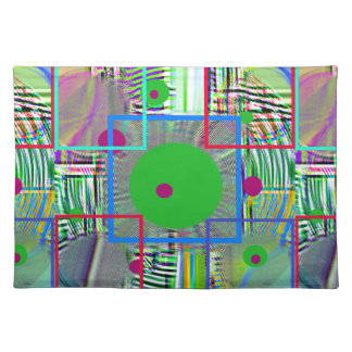 Harmony Geometry — Vibrant Watercolor Elegance Pla Cloth Placemat