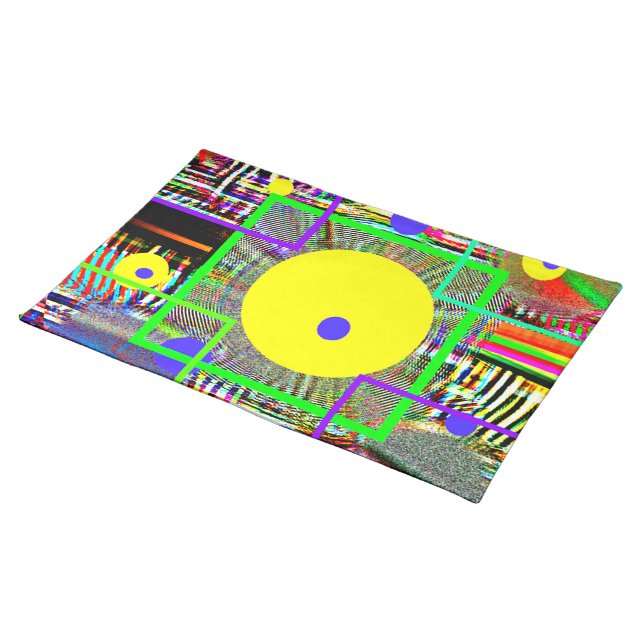 Harmony Geometry — Vibrant Watercolor Elegance Placemat (On Table)