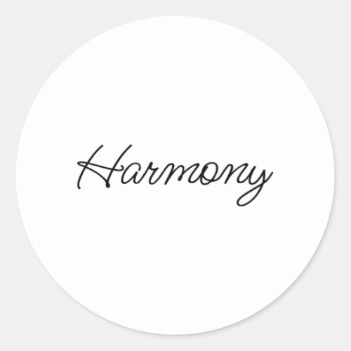 Harmony Handwrite typography minimalist design Classic Round Sticker