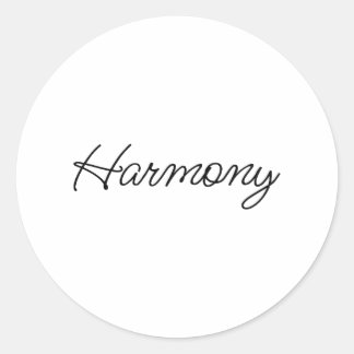 Harmony: Handwrite typography minimalist design Classic Round Sticker