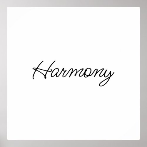 Harmony Handwrite typography minimalist design Poster