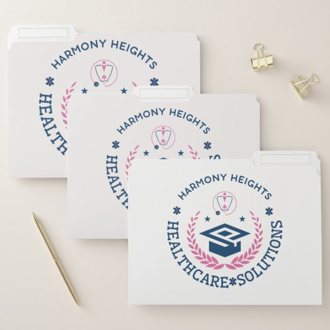 Harmony Heights Healthcare Solutions Company Logo File Folder (Set)