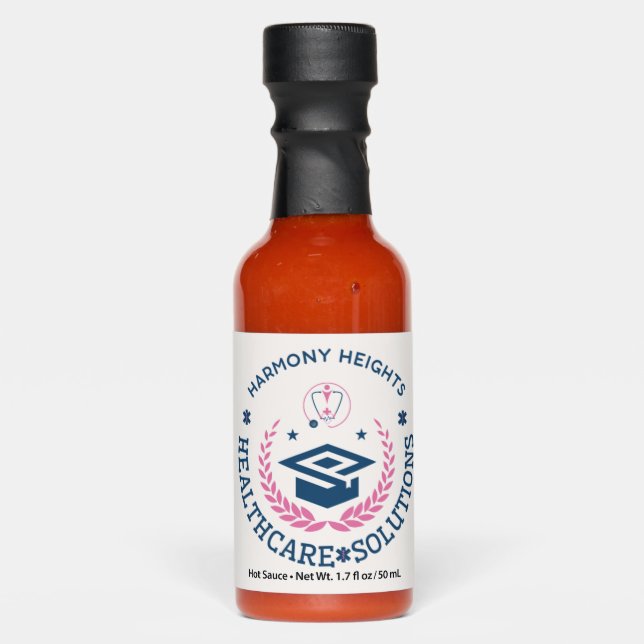 Harmony Heights Healthcare Solutions Company Logo Hot Sauces (Front)