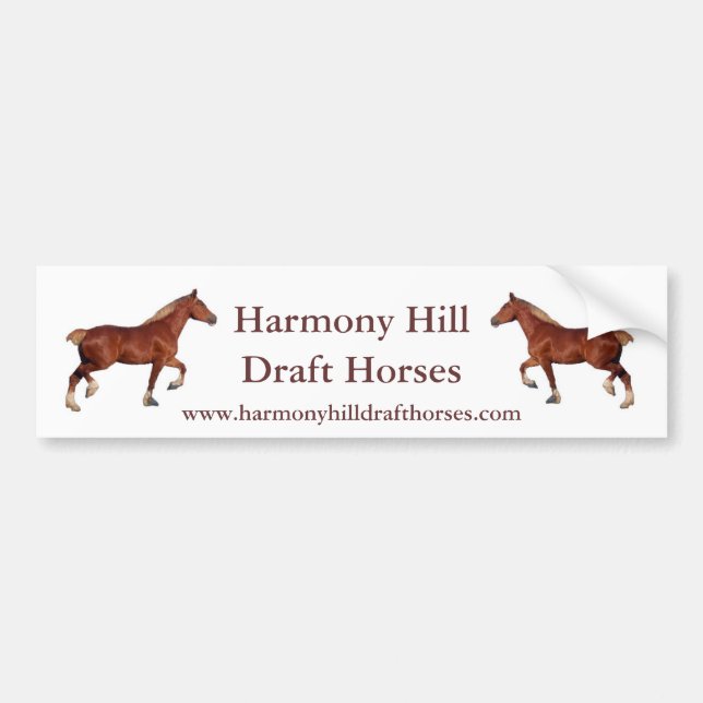 Harmony Hill Draft Horses Bumper Sticker (Front)