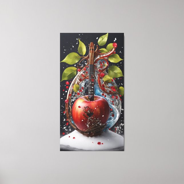 Harmony in Bloom: Crystal Flower Apple with Heart  Canvas Print (Front)