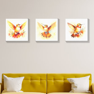 "Harmony in Flight: A Bird's Journey" Canvas Photo Tile