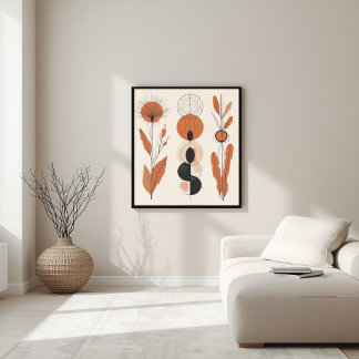 Harmony in Form – Neutral Abstract Composition Poster
