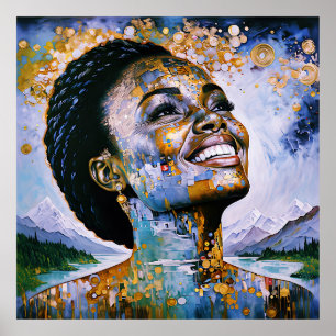 "Harmony in Gold and Sky"      Poster