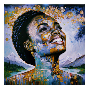 "Harmony in Gold and Sky" Poster