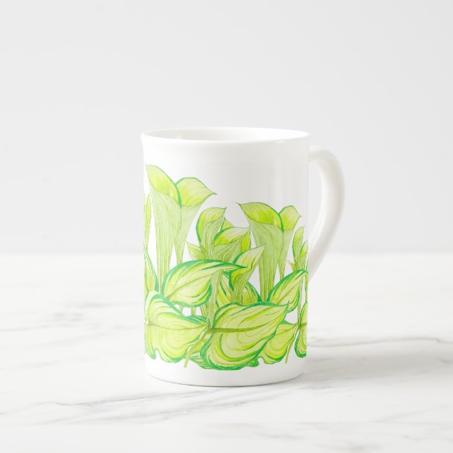 'Harmony in Green' on a Bone China Mug (Front Right)