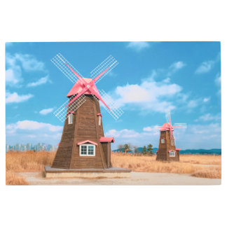 Harmony in Motion: The Elegance of Wind Turbines Metal Print